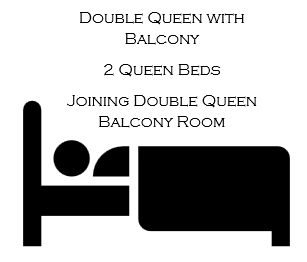 Double Queen Balcony Room Joining Another DBL-B